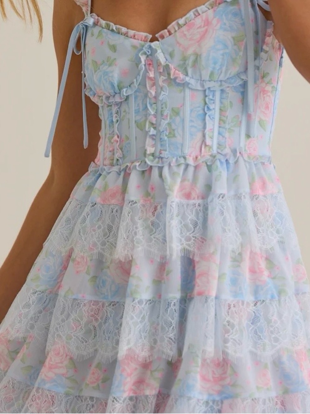 NEW NEW Altar’d State Blue and Pink Rhiannon Floral Maxi Dress Size XS, S, & L - Picture 2 of 16